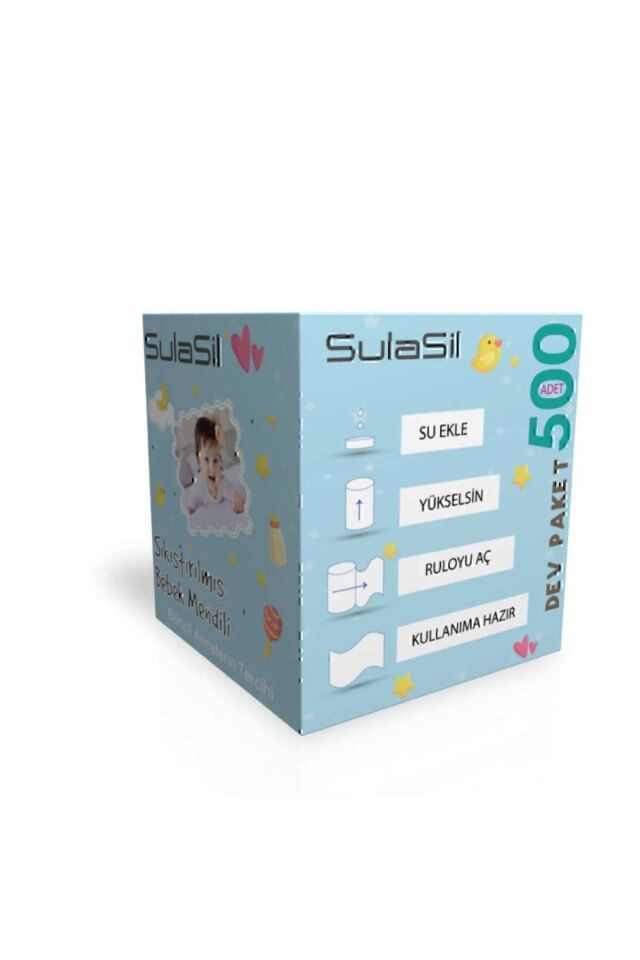 Sıkıştırılmış Bebek Mendili 500 Adet